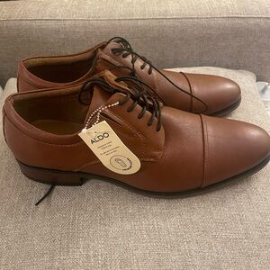 Aldo Men's Tan Leather Oxfords Casual Dress Shoes